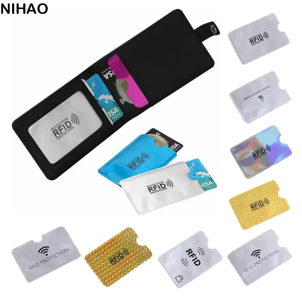 

10pcs NFC Blocking Anti RFID Card Holder Reader Lock Anti Theft NFC Blocking Case Aluminium Foil Gold ID Card Box Outdoor