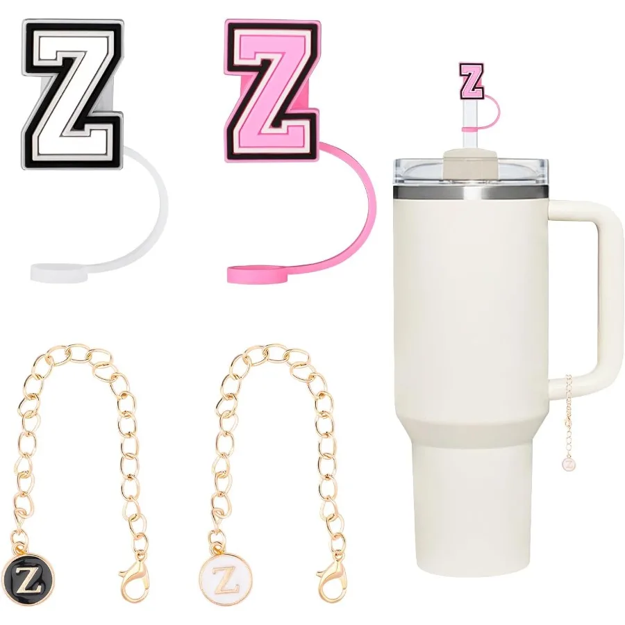 

4PCS Straw Cover Cap Accessories for Stanley Cup 3040 Oz Tumbler with Handle2pcs Silicone Straw Topper 10mm Straw Topper and 2