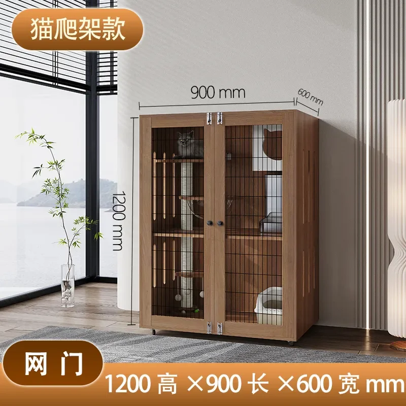 Luxury Indoor Cat Cage House Nest Climbing Frame Integrated Villa Cabinet for Small Apartments