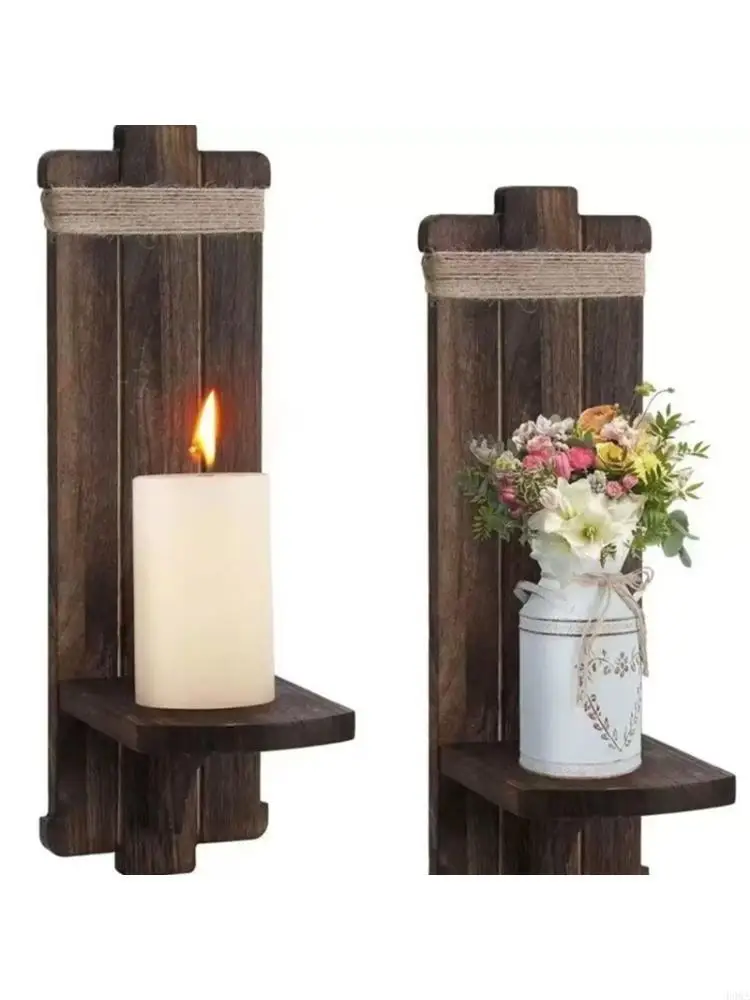 Wall Mount Holders Farmhouse Wall Sconces Floating Shelf Storage Rack