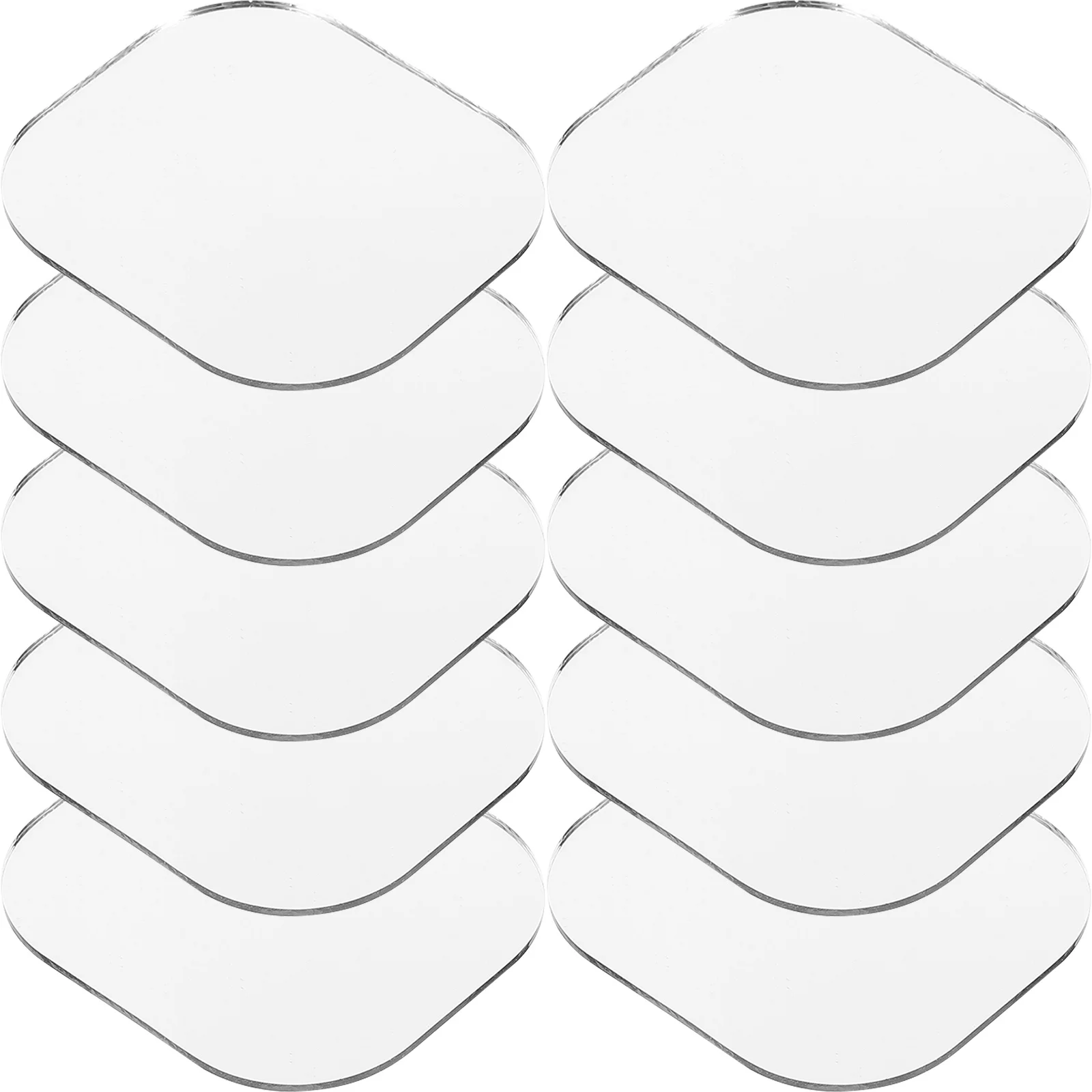 

10Pcs Square Mirror Lens Glass Makeup Mirror Sheets DIY Cosmetics Craft Mirrors Small Glass Mirrors for Travel Home Makeup