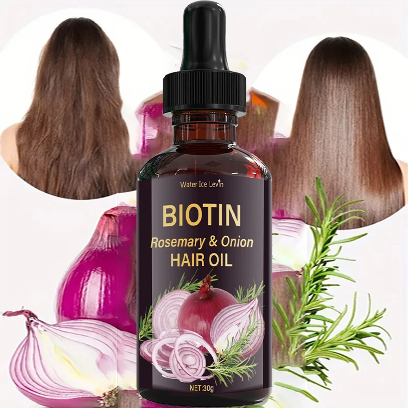 Rosmarin- und Zwiebelhaaröl mit Biotin-Komplex – nährende Formel für weiches Haar – Wärmestyling-Unterstützung