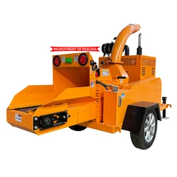 Garden waste tree branches shredder forest machinery wood chipper Mobile Diesel Engine Wood chipper shredder