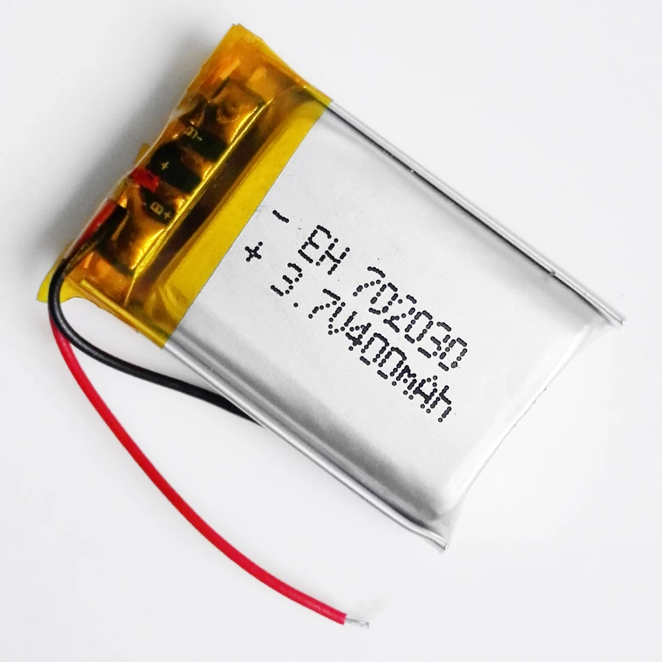 3.7V 400mAh 702030 Lithium Polymer Lipo Rechargeable Battery For MP3 GPS Bluetooth Headset Camera Smart Watch 7*20*30mm