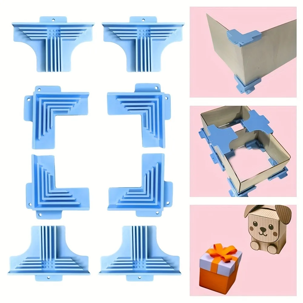 8pcs Corner Guides Chipboard Boxes Divider Assembly Clamps for Gift Box Making DIY Scrapbooking Book Cover Dioramas Decoration