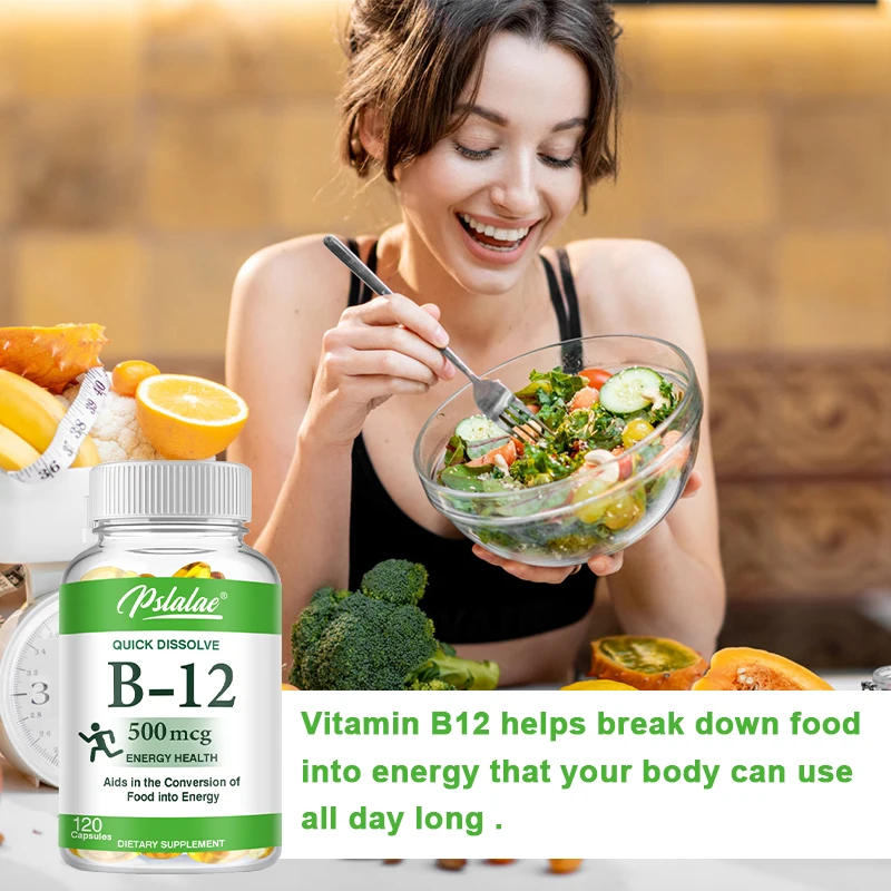 Vitamin B12 Capsules 500mcg - Supports Energy Metabolism, Nervous System Support