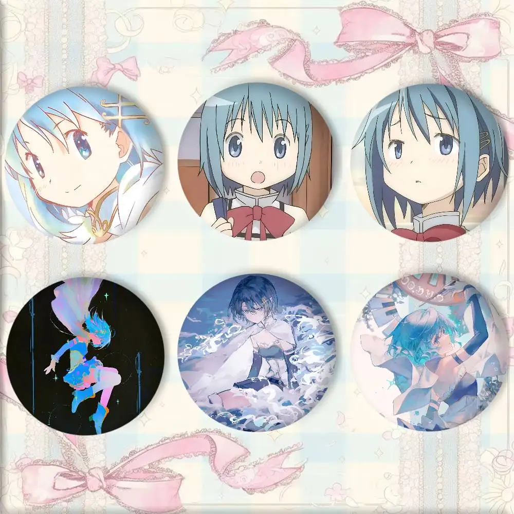 Cartoon Anime P-Puella M-Magi Madoka Magica Miki Sayaka Badge Tinplate DIY Backpack Clothing Accessories Jewelry Pins