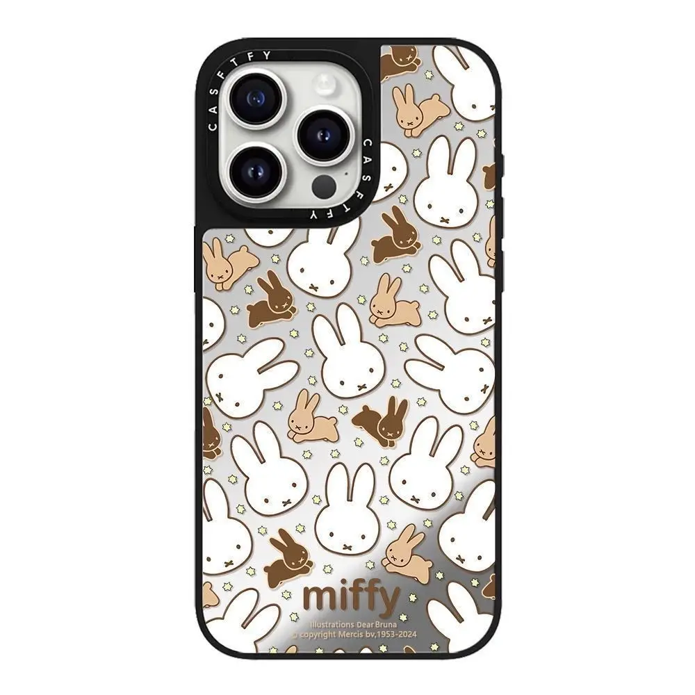 Anime Cartoon Strawberry Miffy Applicable To IPhone16 Promax Mobile Phone Case 15 14 Mirror 17pro Female Lovely Kawaii Sweet New view 6