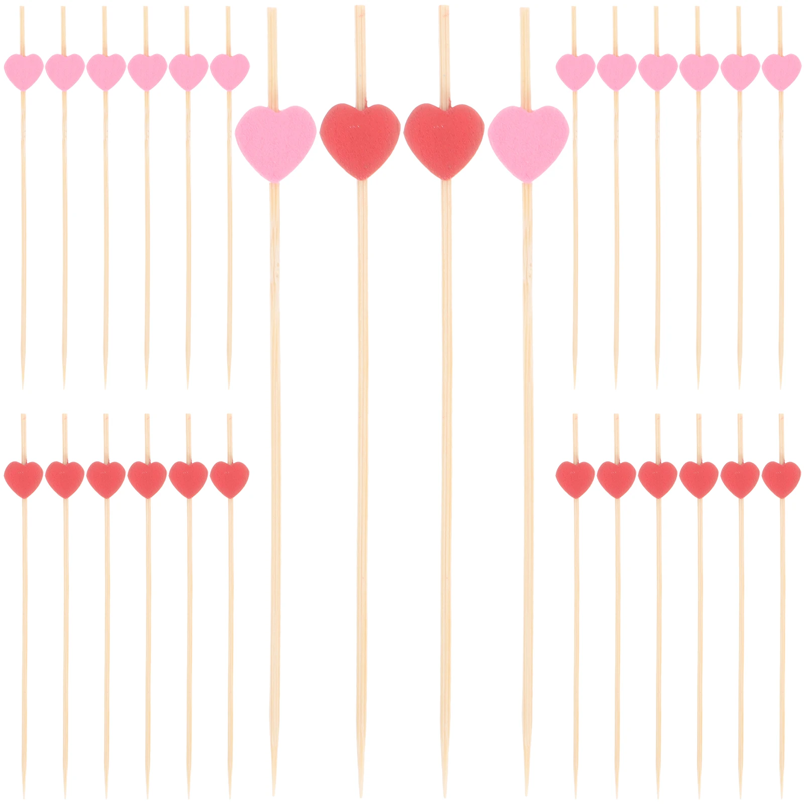 

300pcs Valentine Decor Supplies Wooden Fruit Picks for Cocktails Sandwiches Desserts Party Wedding Kitchen Bar Tools