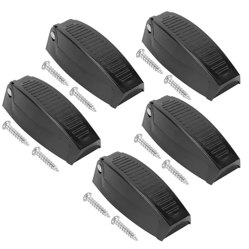 A02Q-RV Baggage Door Catch Mounting Screws 5 Pack Heavy Duty Plastic For Travel Trailer Motorhome Cargo Room Black