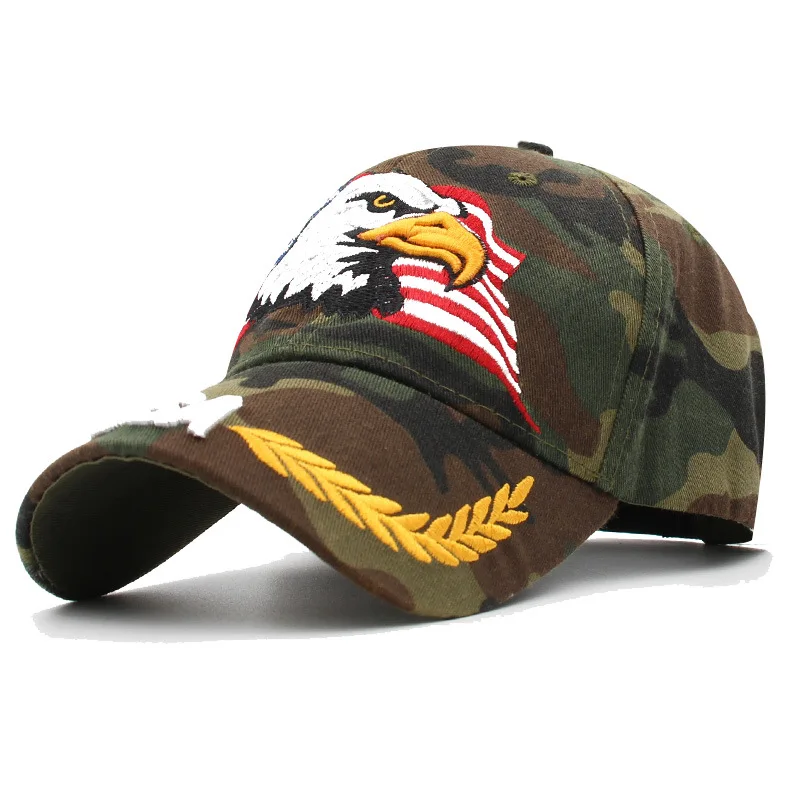 New Men\'s Animal Baseball Cap Patriotic Bald Eagle and American Flag Snapback Caps For Women USA 3D Embroidery Farm Trucker Hats