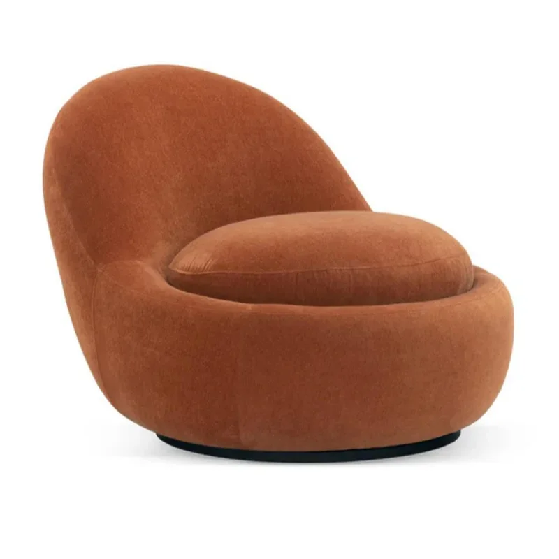 

Italian light luxury sofa chair rotating living room single sofa Nordic leather designer leisure chair