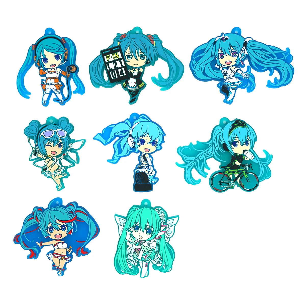 Vocaloid Anime Hatsune Miku Racespel Rubber Sleutelhanger Speelgoed Cadeau