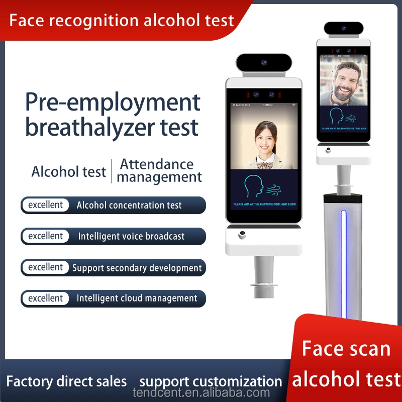 Customizable OEM ODM Rapid Breath Content Test Facial Recognition Alcohol Tester Temperature Measurement for Driver Automotive