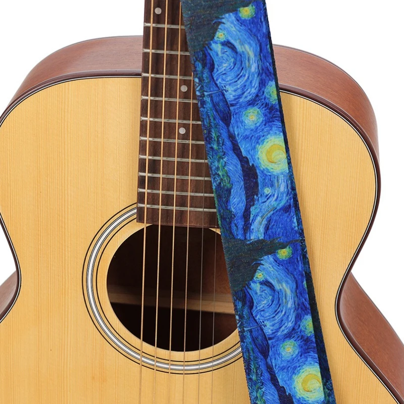 

Van Gogh Guitar Strap Folk Acoustic Guitar Slanted Shoulder Strap Electric Guitar Bass Professional Performance Accessories