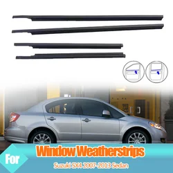 4PCS Car Outer Door Windows Rubber Weatherstrip For Suzuki SX4 2007-2013 Sedan Waterproof Pressure Sealing Strip Car Accessories