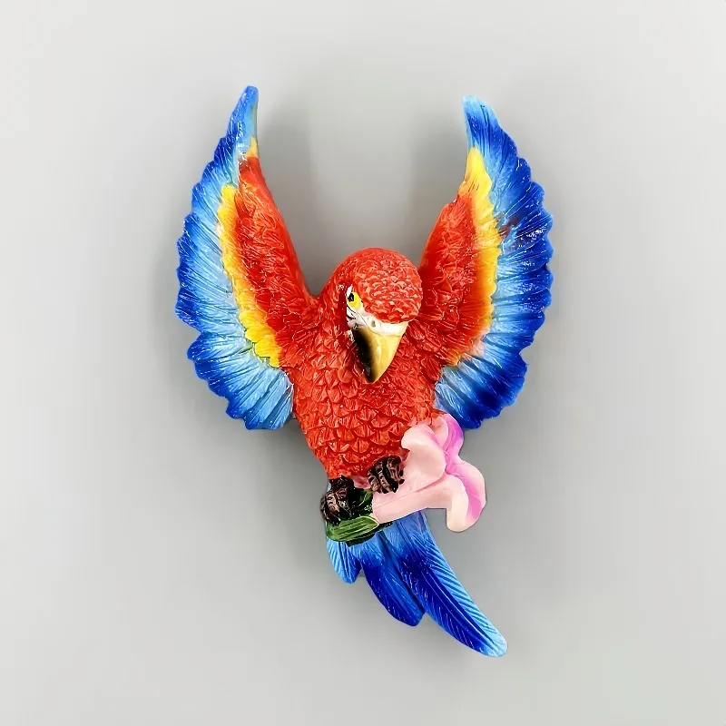 North America Mexico Tourism Commemorative Resin Painted 3D Macaw Refrigerator Sticker Gift