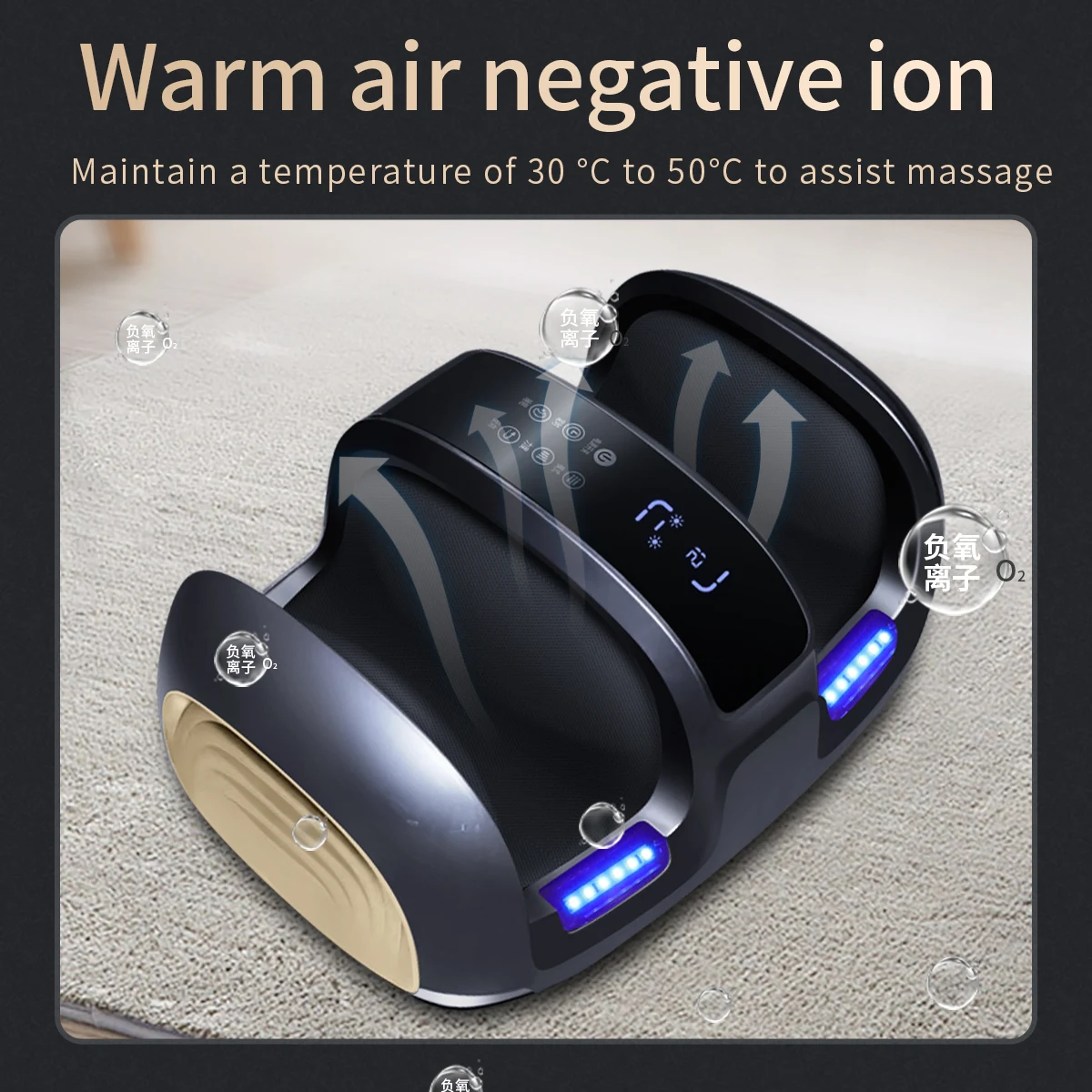 Novo massageador de pés com modo de ajuste de aquecimento e inclinação, temporizador e controle remoto, massagem shiatsu, parar de panturrilha, mão, antebraço