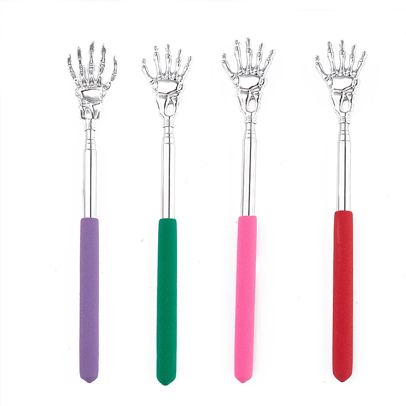 Aço inoxidável extensível raspador traseiro, Backscratcher portátil, massageador, cor aleatória, uso doméstico, 1pc