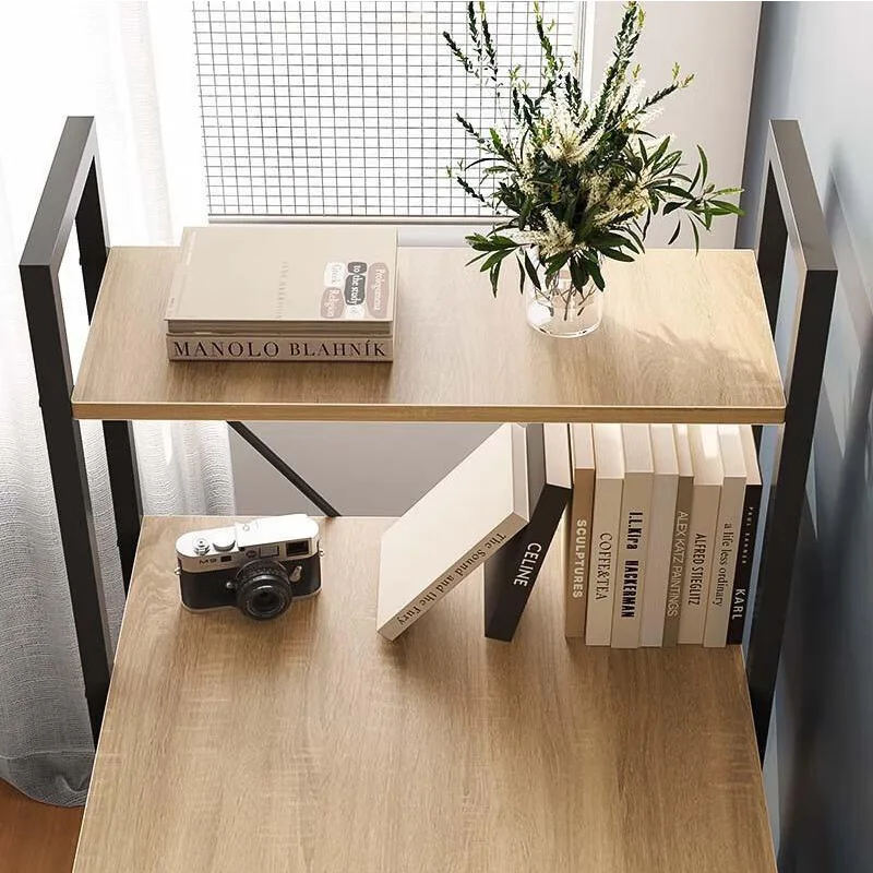 Computer desk Desktop Home study desk with shelf Writing  Rectangle simple