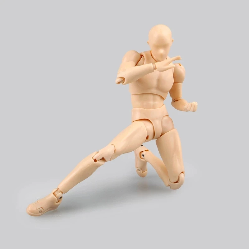 高品質ボディくん/ボディちゃんポーズプレイ グレーカラーVer. ブラックオレンジ PVC アクションフィギュアコレクタブルモデルおもちゃ