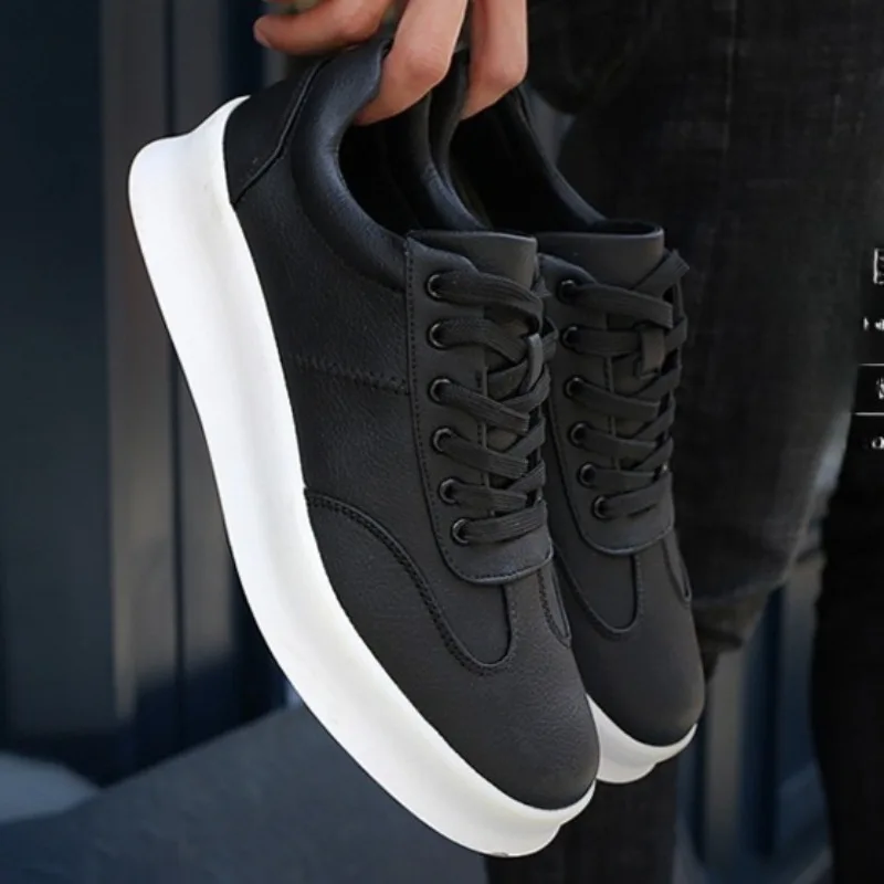 

Brand Men's Sneakers High-quality Cowhide Casual Leather Shoes Lace Up Platform Shoes Luxury Tennis Shoes for Men Zapatos Hombre