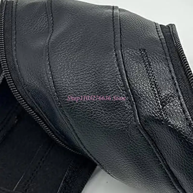 R6FD Baby Carriage Handle Protector Soft Anti Slip Surfaces Washable PU Leather Grip Handle Cover for Strollers Accessories