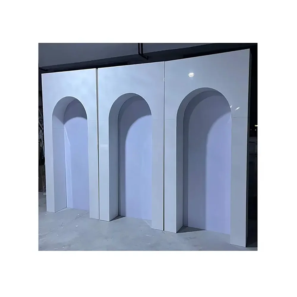 

New Design Modern Acrylic Rectangle Stage Arch Wedding Backdrop Panel Stand Backdrop