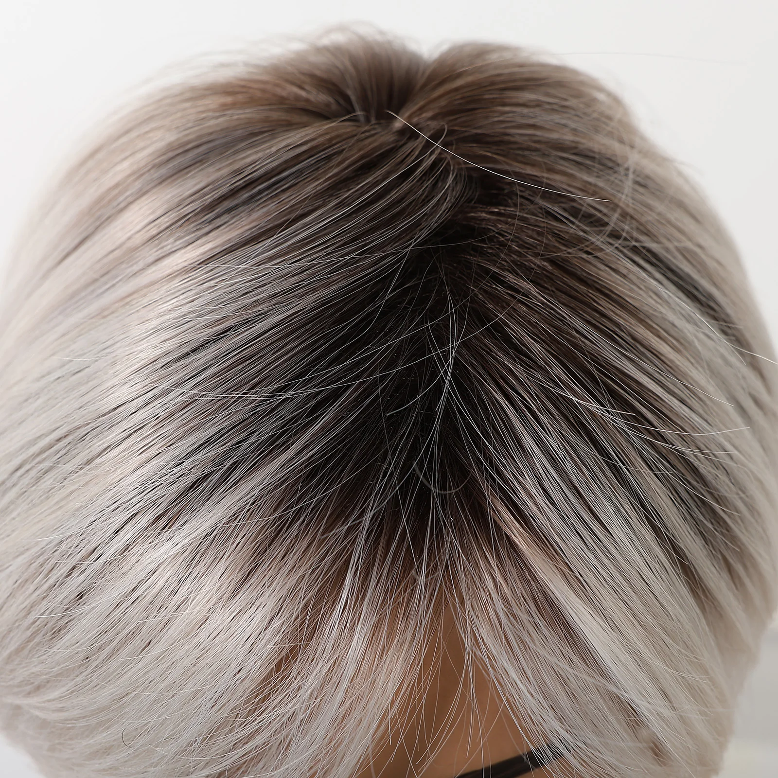 EASIHAIR Short Straight Pixie Cut Synthetic Wigs for Women Black to Platinum Wig with Bangs Natural Hair Daily Use Cosplay Party
