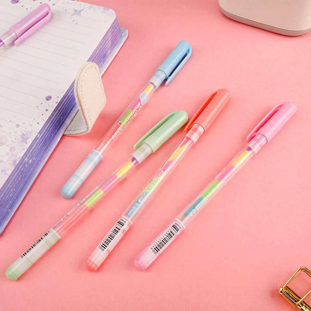 6Pcs Creative Korea Stationery Beautiful Colorful Rainbow Gel Pens Fashion Office School Supplies Writing Pens Painting Pen