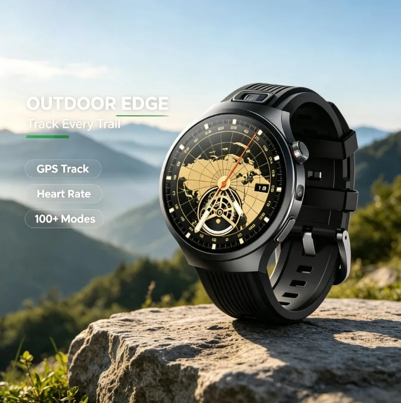 Unisex VP30 4G Full Netcom Smart Watch, Built-in GPS Locator, Real-Time Heart Rate Monitor & Bluetooth Camera Control