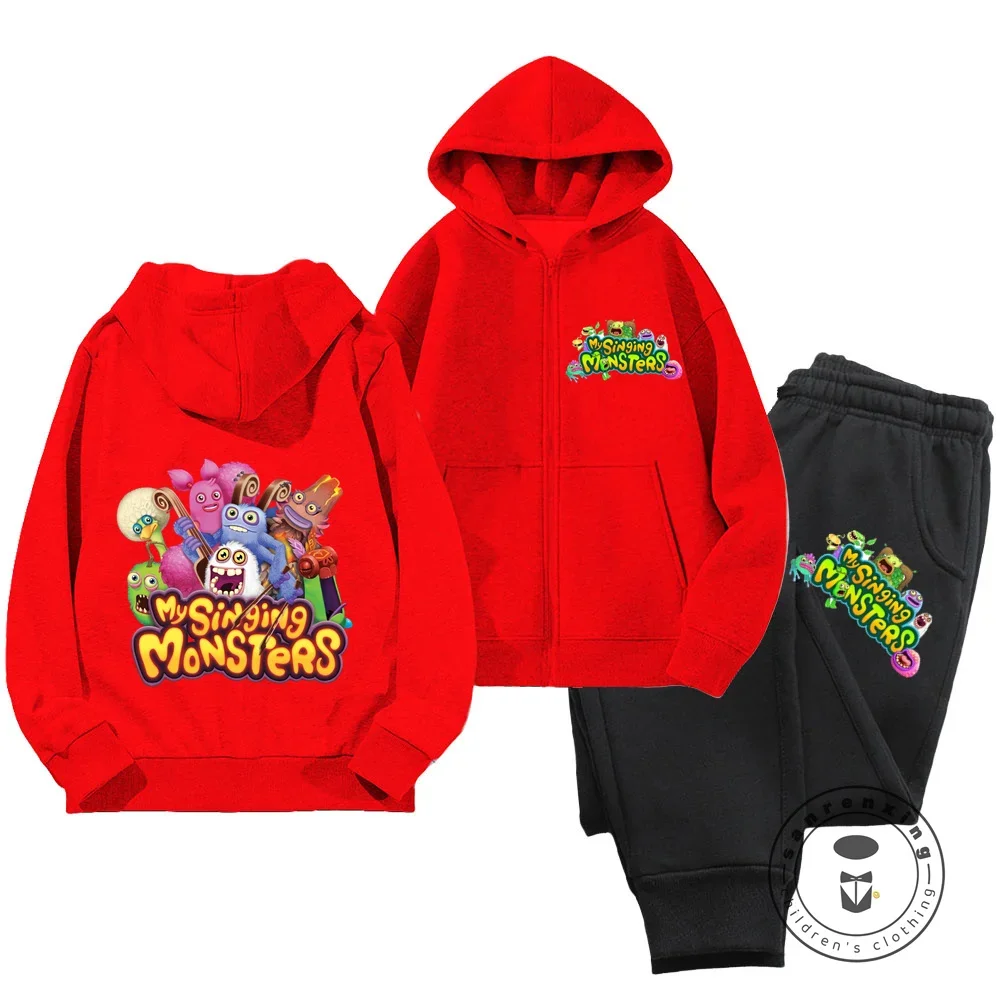 Boys Zipper Hoodie Set Kids Boys Clothing Kids Clothing Top Baby My Singing Monsters Boys Hoodie 3-14 Years Old 2025 New