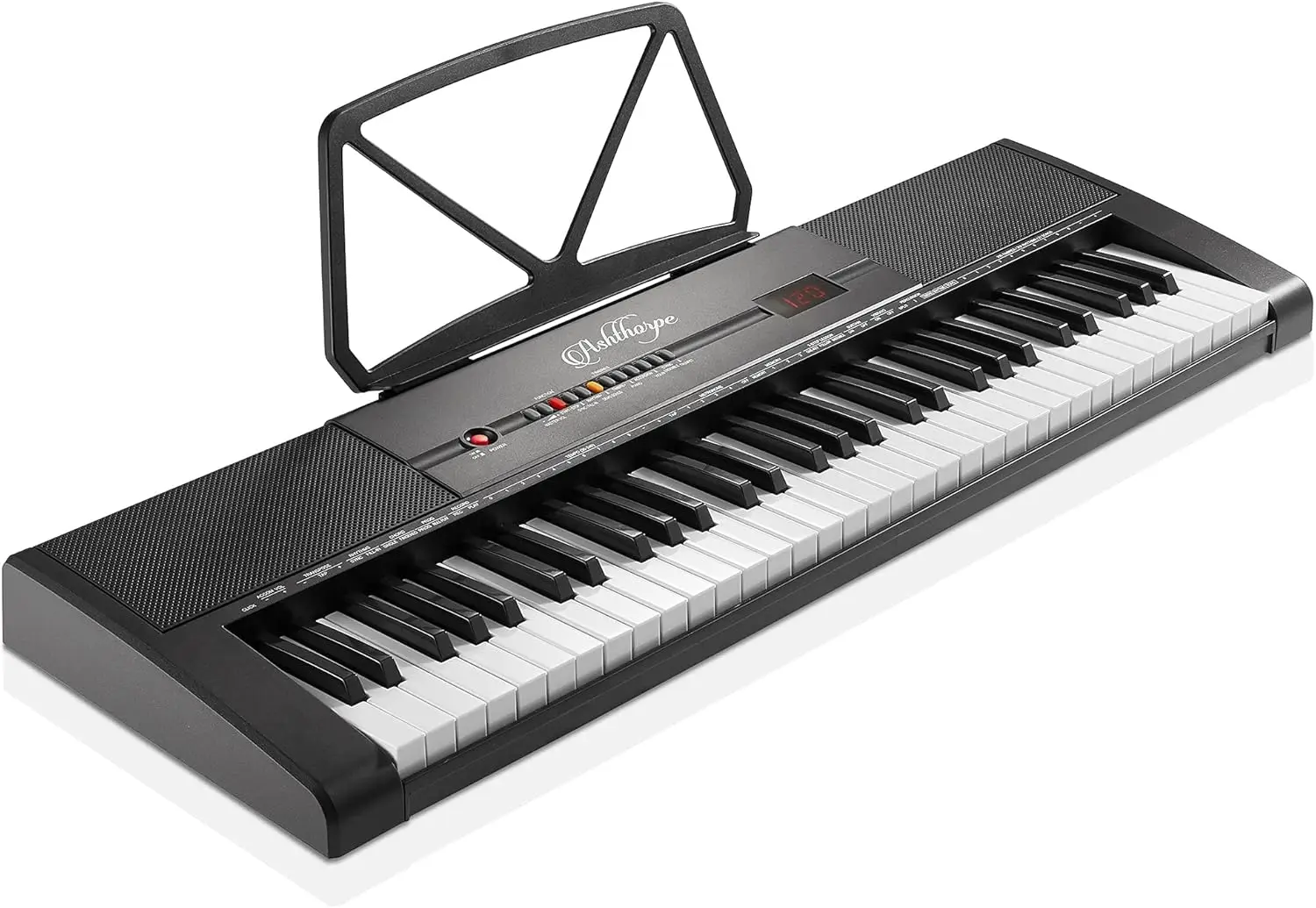 61-Key Digital Electronic Keyboard Piano, Beginner Kit with Stand, Bench, Headphones, Mic and Keynote Stickers