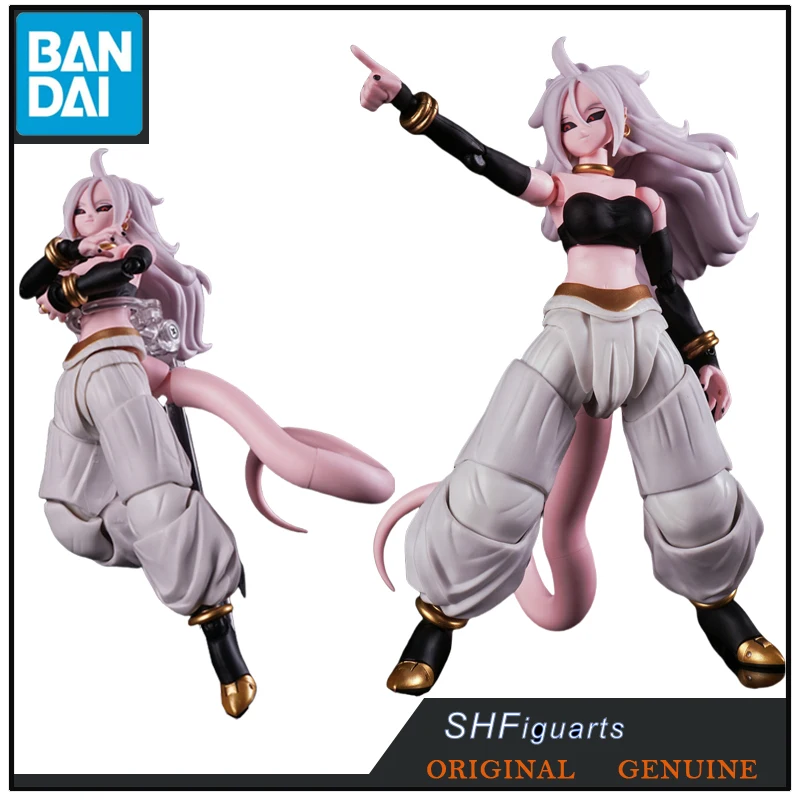 Bandai-figuras de acción de Dragon Ball SHF originales para niños y niñas, juguetes de Anime, adornos de modelos coleccionables, regalo, ANDROID NO.21