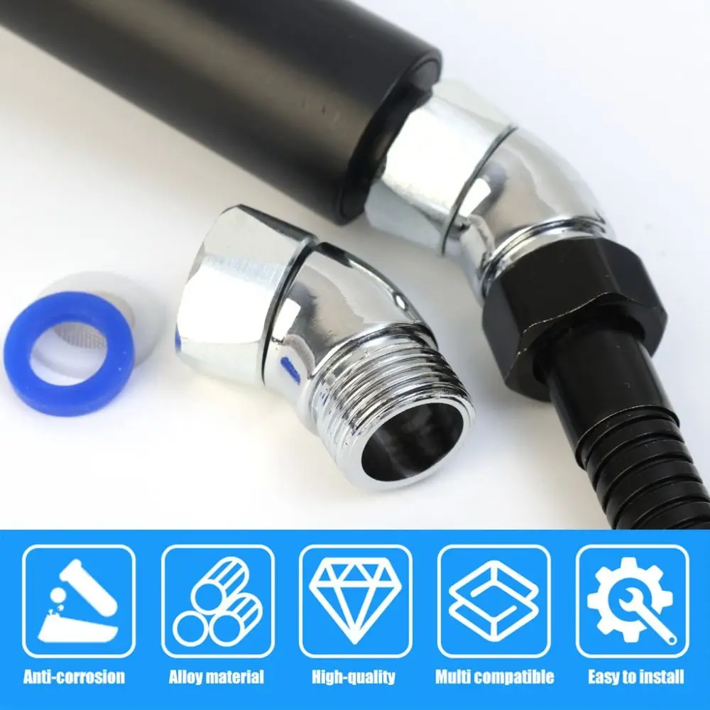 135 Degree Showerhead Angle Adjuster Universal Port Handheld Shower Elbow Adapter 1/2-inch Elbow Shower Angle Controller