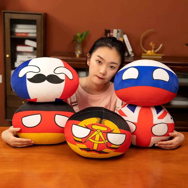 20-30cm Kawaii Polandball peluche bambola farcito Country Ball USA urss francia RUSSIA regno unito corea del sud giappone EU CANANDA italia regalo