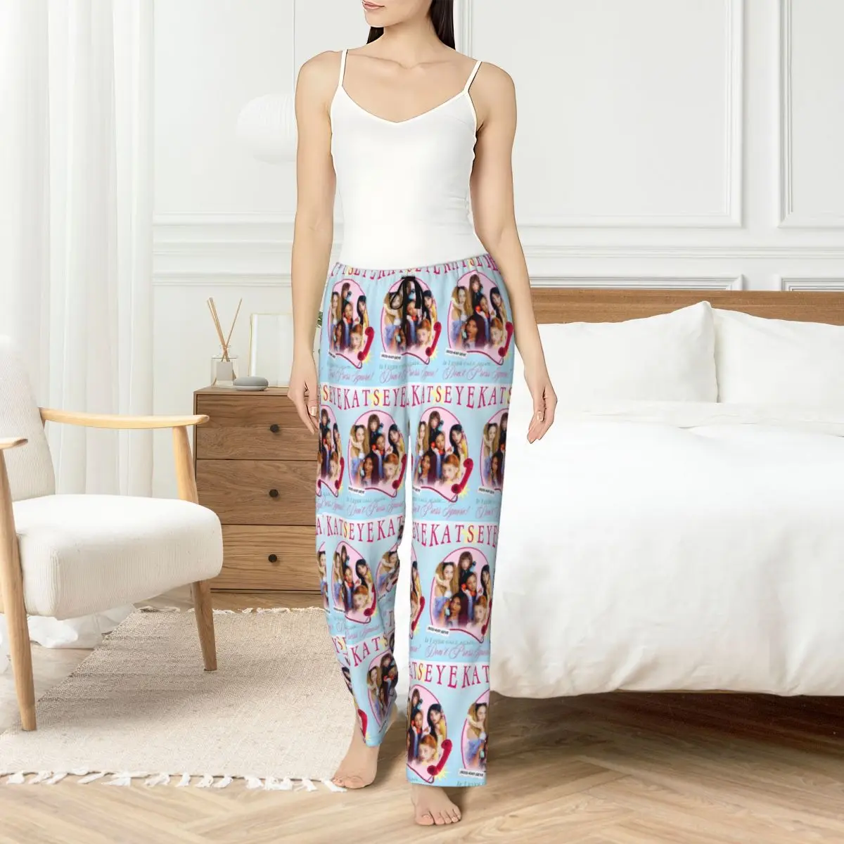 Custom K-Katseyes Pajama Pants Women Girls Group Lounge Sleep Stretch Sleepwear Bottoms with Pockets
