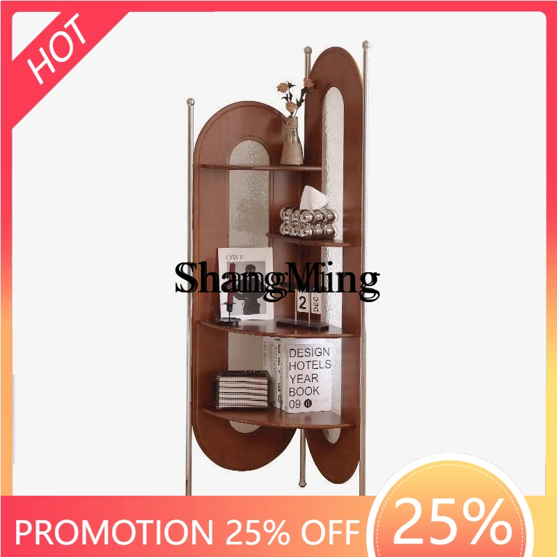 

ZYY solid wood corner cabinet living room small apartment corner bookshelf bedroom storage triangular cabinet multi-layer