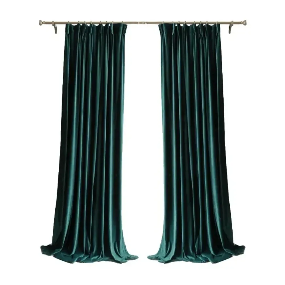 

Роскошные темно-зеленые оливковые плотные зеленые бархатные шторы для спальни, гостиной, бархатные винтажные шторы в американском стиле на заказ