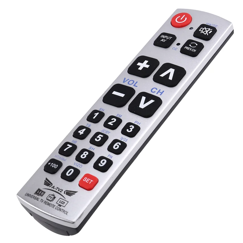 A52T Big Button Universal TV Remote Control A-TV2 TV LED LCD Remote Control Compatible For Galaxy Matrix Easy For Old People