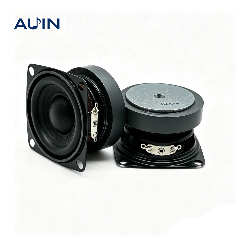AUIN 2 Stück Audio 53mm Lautsprecher 2 Zoll Vollbereich 4 Ohm 10 W Lautsprecher DIY Sound Mini Subwoofer für BT-Lautsprecher Heimkino