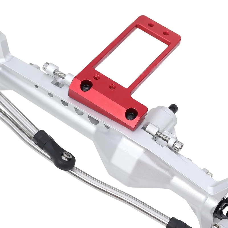 Aluminum Alloy Front Axle BAT Servo Mount for 1/10 SCX10 III AR45P Portal Axle LCG Ch is Servo Bracket Red