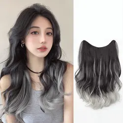 Synthetic Long Curly Hair Gradient Paris Painted Wig Patches With Increased Hair Volume And Fluffy Hair Extensions