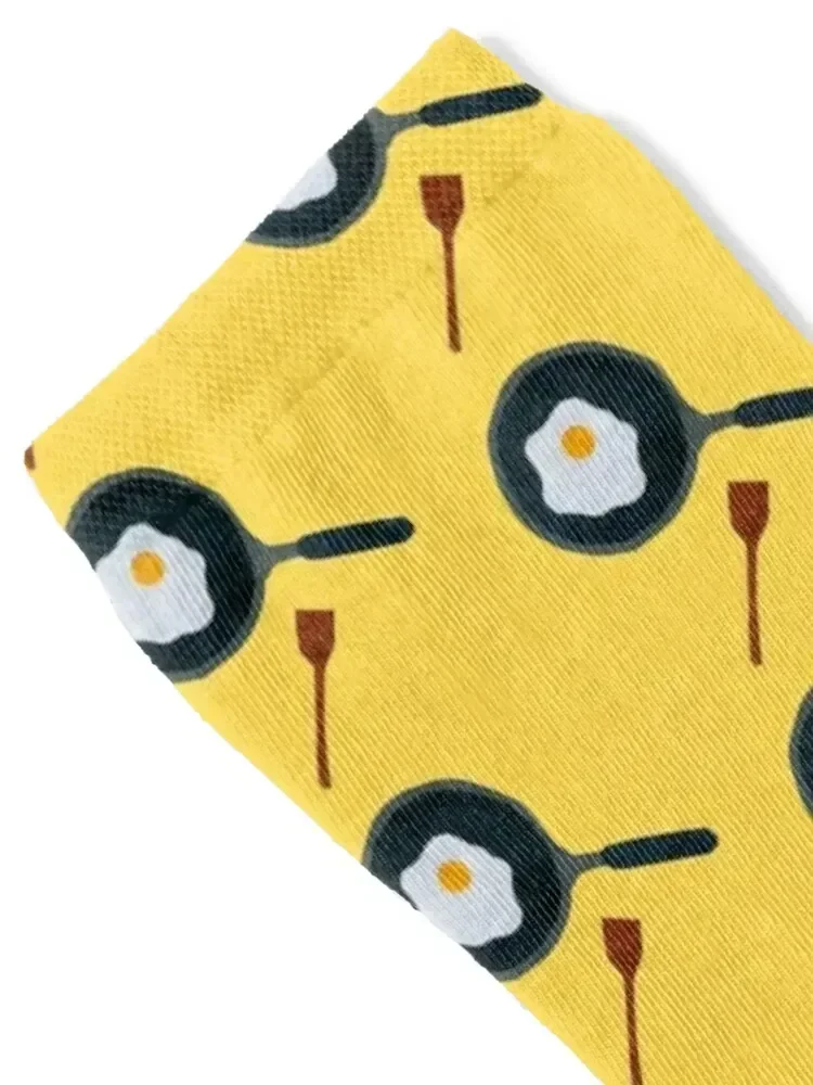 Fried Egg Frypan Frying Pan Collage Art Socks Thermal man winter gym Boy Socks Women's