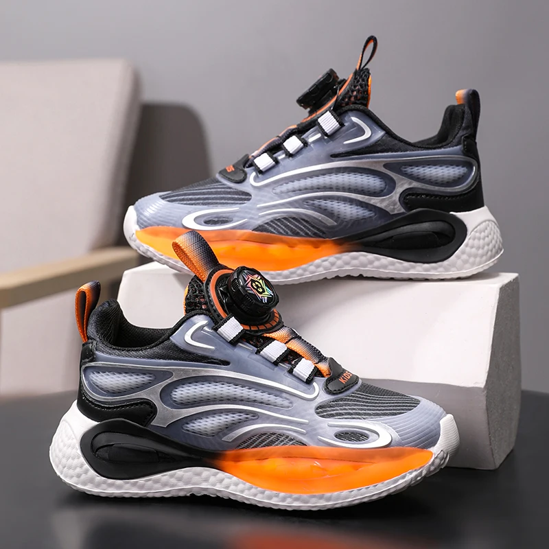

Children's Casual Sneaker Shoes for Boy Kid Shoe for Girl Rotating Buttons Running Shoe for Girl Soft Sole Mesh Breathable Shoes