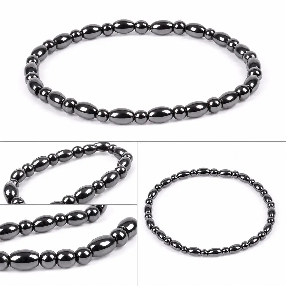 Magnetic Magnetic Beaded Bracelet Black Gallstone Stretch Black Obsidian Anklet Beaded Design Obsidian Stone