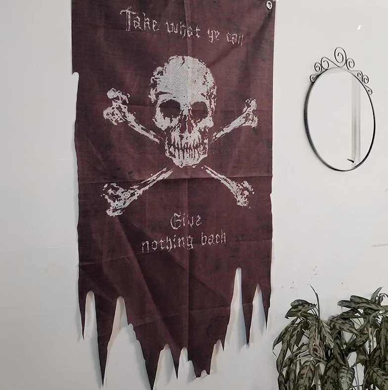 

Wandering pirate flag decoration camping dark locomotive hippie skeleton rock bar hanging tapestry wall hanging