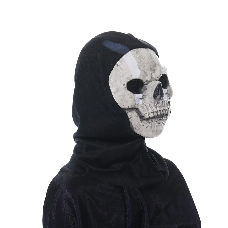 Halloween Horror Spooky Skeleton Full Face Mask Decoration Cosplay Party Stage Performance Hooded Bandana Props Decoration