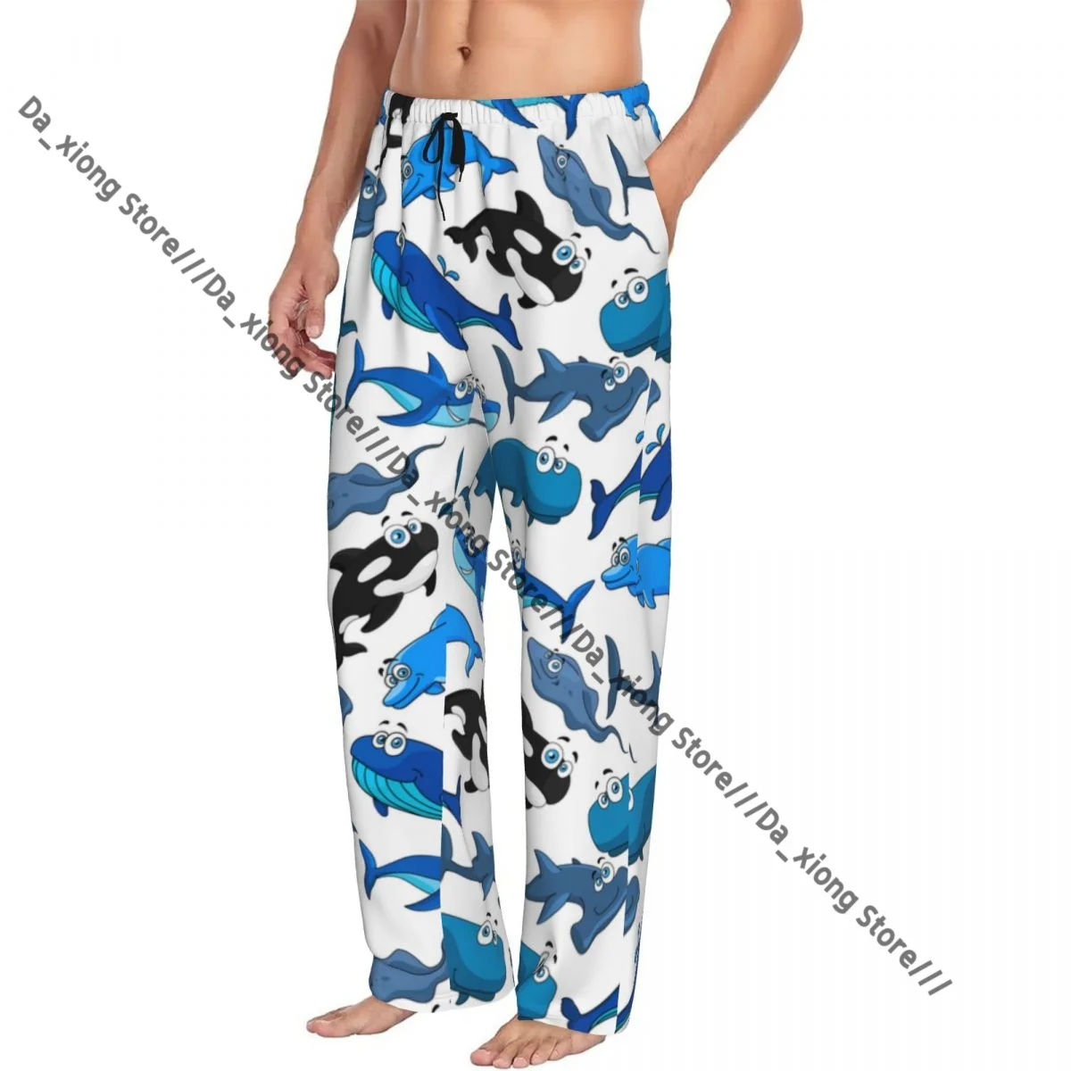 Marine Fish Dolphin Mens Pajamas Pyjamas Pants Lounge Pants Sleep Bottoms