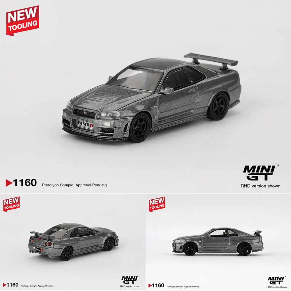 

Предпродажа MINIGT 1/64, литая под давлением модель автомобиля Nissan Skyline GT-R, темно-металлическая, серая, блистерная упаковка, высокопроизводительная коллекция моделей